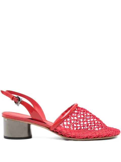 Ferragamo sling-back net heeled pumps Red 01J6720781165