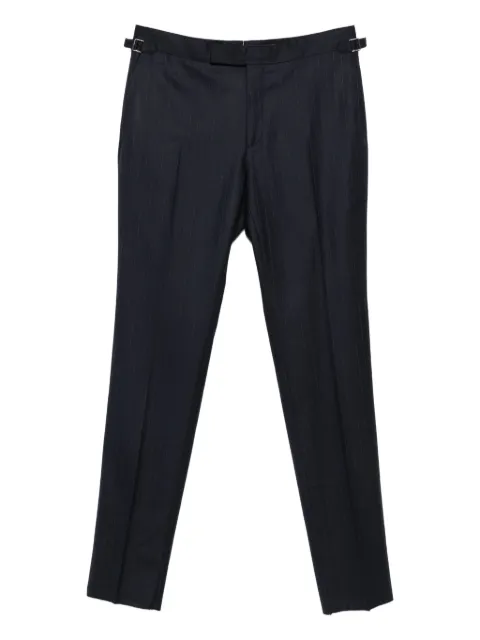 TOM FORD pinstripe buckle-fastening trousers Blue PLSS01W0103