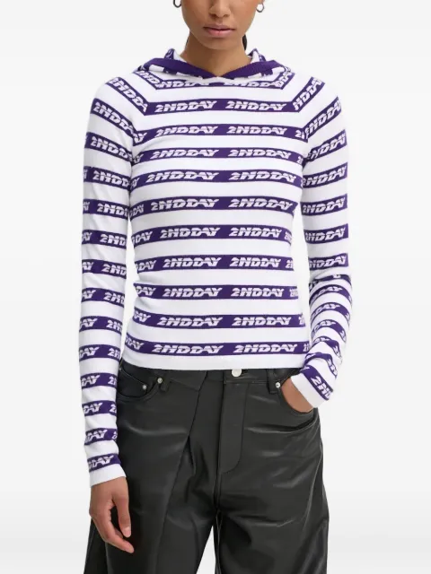 Day Birger Et Mikkelsen striped hooded sweater White 2245342404