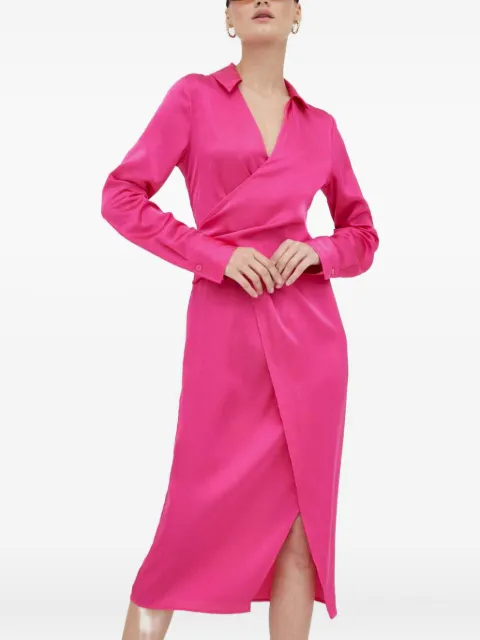 Day Birger Et Mikkelsen wrap long-sleeve midi dress Pink 2234126207