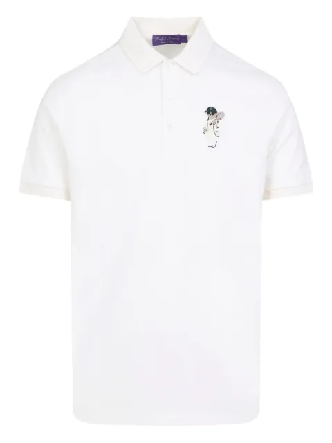 Ralph Lauren Purple Label embroidered-bear polo shirt White 790961156