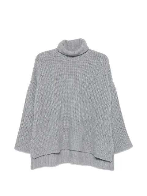La Julie Cashmere ribbed-knit roll-neck sweater Grey CACL01