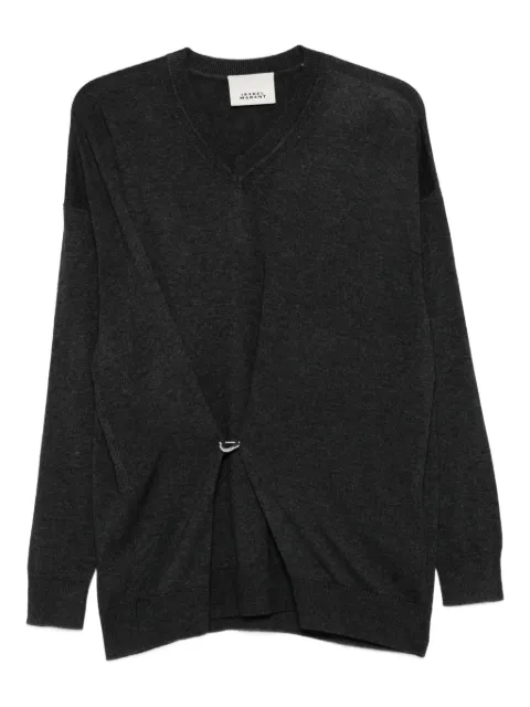 ISABEL MARANT Chiraz V-neck ring-detail sweater Grey PU0717FAB1L05I