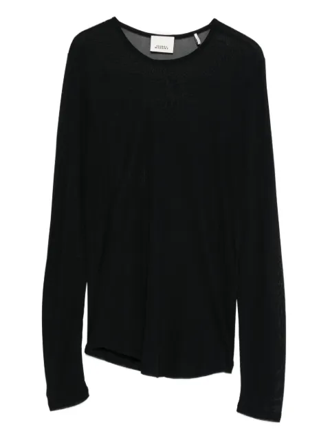 ISABEL MARANT sheer-panel long-sleeve top Black HT0704FBC3K02I