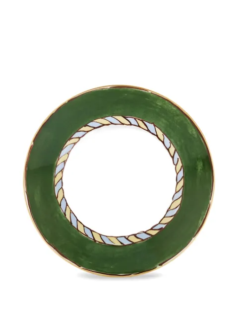 GINORI 1735 Il Viaggio Di Nettuno striped-rim bowl Green 004RG00FPT210010245G00135000