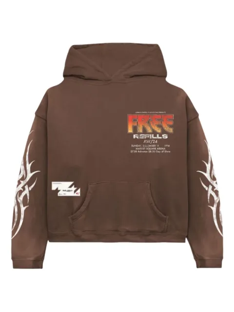Free Refills Kiss French-terry hoodie Brown FRC319