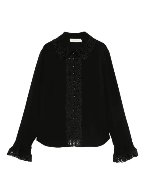 ZIMMERMANN lace-trimmed ruffled blouse Black 5398TF25R