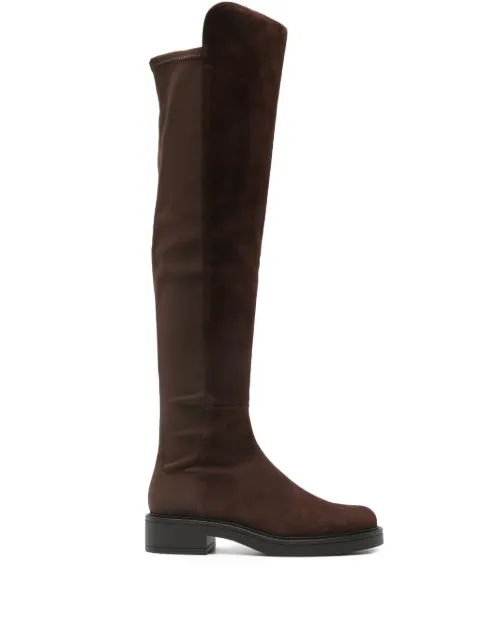 Stuart Weitzman suede stretch-knit boots Brown SM395WAL