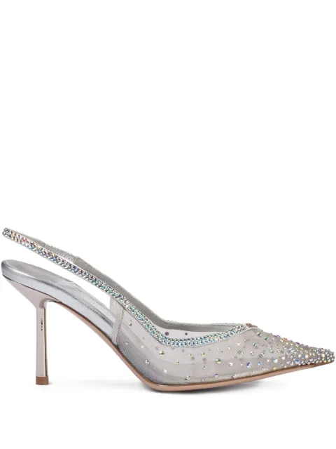 Le Silla 80mm Nicole crystal-embellished slingback pumps Silver 4247D080BYPPWAS