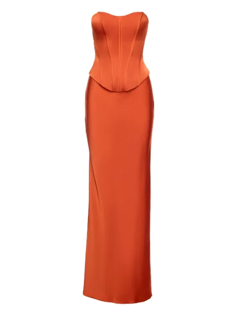 V:PM ATELIER Sophia corset-bodice maxi dress Orange SHAVPMATL
