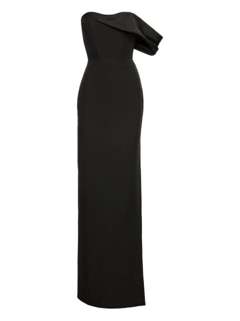 V:PM ATELIER Lya one-shoulder draped maxi dress Black LYAVPMATL