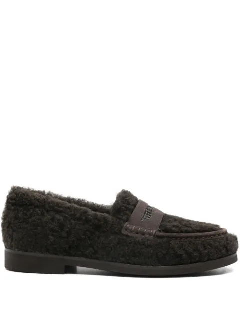 Brunello Cucinelli shearling penny loafers Brown MZBPG3113C2390