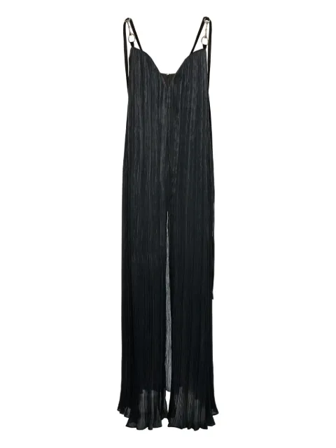 V:PM ATELIER Rossa plissé strap maxi dress Black ROSVPMATL