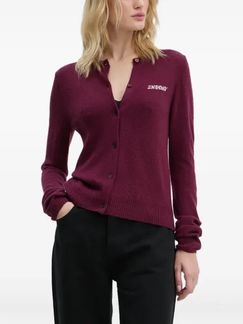 Day Birger Et Mikkelsen logo-intarsia cardigan Purple 2245341408
