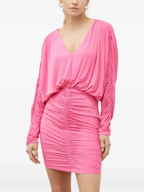 Day Birger Et Mikkelsen V-neck ruched mini dress Pink 2242227373