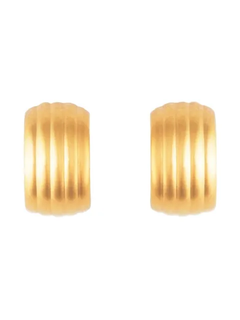 Susan Caplan Vintage 1980s ribbed demi-hoop earrings Gold ER026249