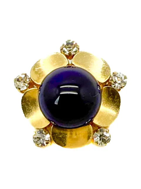 Christian Dior Pre-Owned 1967 floral-motif brooch Gold DIORLAPISBRO