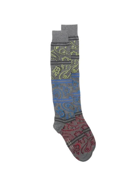 ALTO paisley striped socks Grey 14AIAM275UL