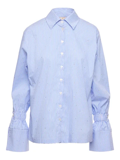 V:PM ATELIER Ginny striped embellished shirt Blue GNYVPMATL
