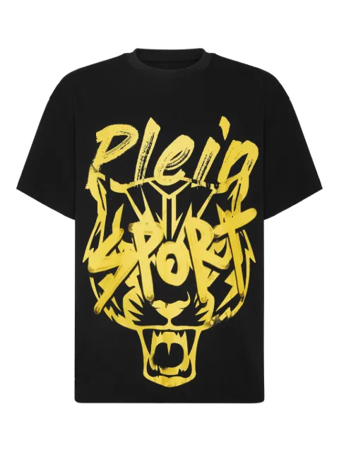 Plein Sport round neck tiger print t-shirt Black UAECMTK8577SJY001N