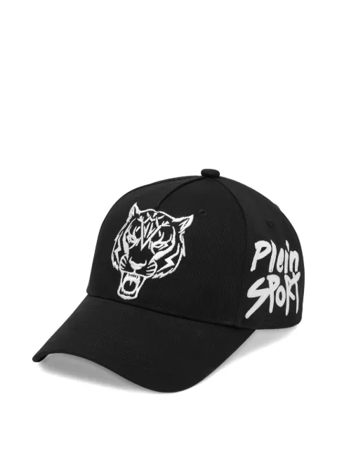Plein Sport tiger embroidered baseball cap Black UAEAMAC0767STE003N