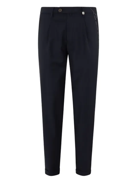 Myths pleated cotton-cashmere blend tailored trousers Blue 25WM19L106097