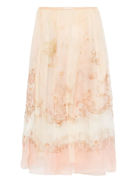ZIMMERMANN silk pleated skirt Neutrals 5311SF251