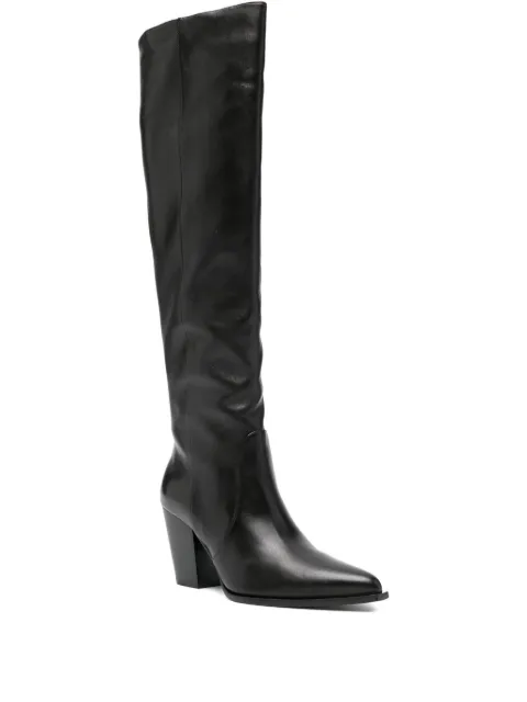 Stuart Weitzman 85mm knee-high pointed-toe boots Black SM513BLK