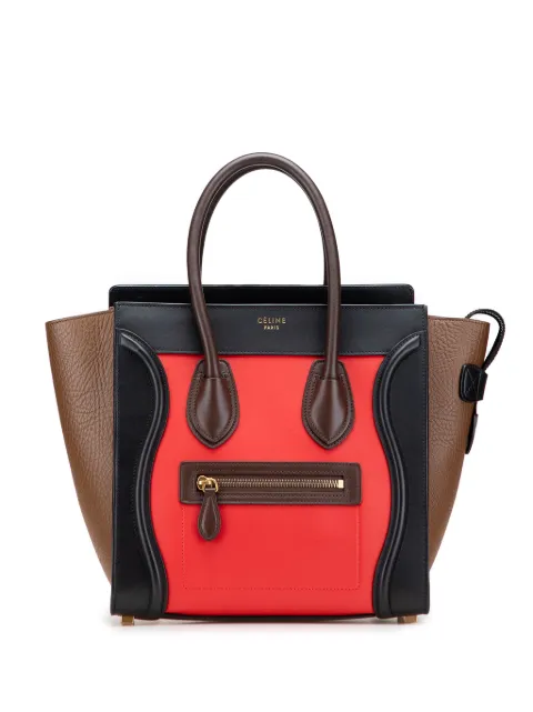 Celine Pre-Owned 2015 Micro Tricolor Leather Luggage Tote handbag Multicolour VZMLIC148462HAO8