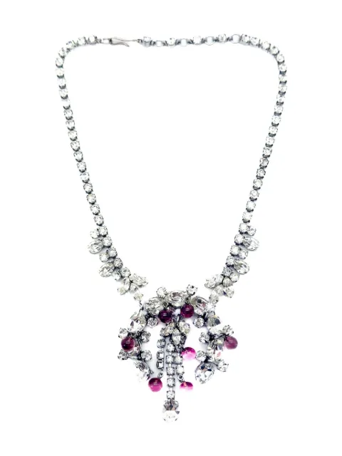 Jennifer Gibson Jewellery 1950s crystal necklace Silver JGJCFYSDROPNKL