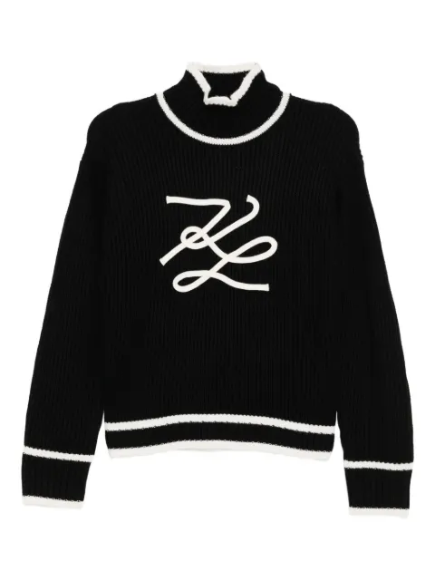 Karl Lagerfeld autograph-braided jumper Black A4W18051999