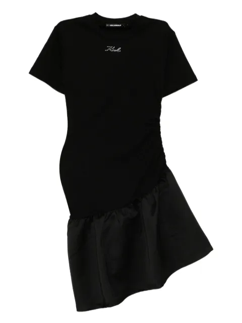 Karl Lagerfeld logo-embossed dress Black A4W13018999