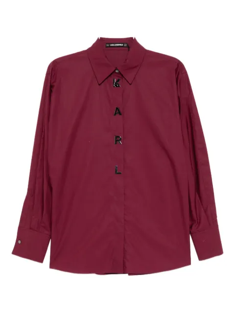 Karl Lagerfeld poplin press-stud shirt Red A4W11022548