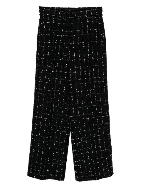 Karl Lagerfeld logo-print boucle trousers Black A4W101092EK