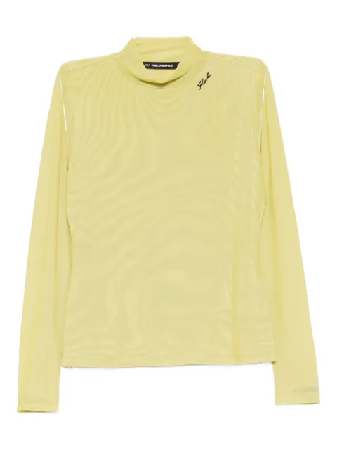 Karl Lagerfeld mesh long-sleeves top Green A4W170442EL