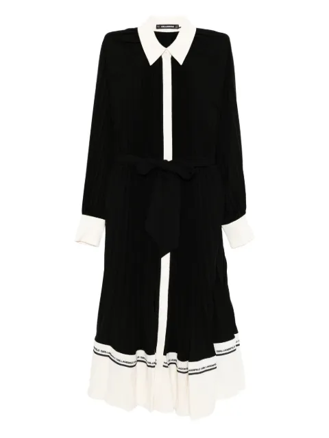 Karl Lagerfeld logo-print pleated dress Black A4W13047999
