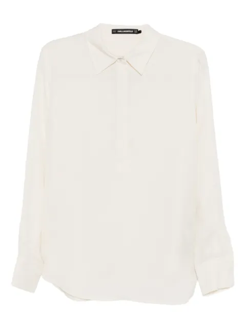 Karl Lagerfeld logo jacquard blouse Neutrals A4W110122EV