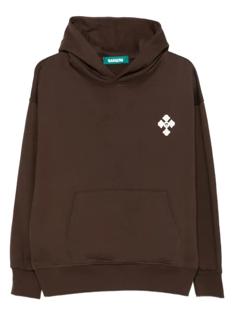 BARROW cross-logo print hoodie Brown F5BWUAHS120