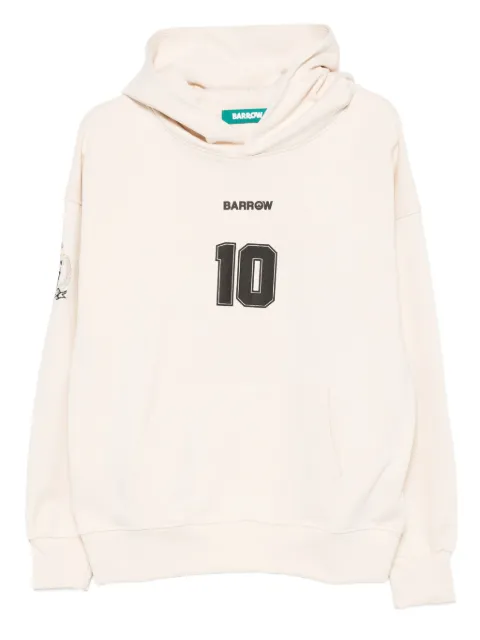 BARROW graphic-print cotton hoodie Neutrals F5BWUAHS074
