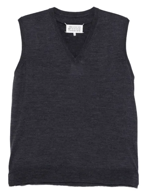 Maison Margiela V-neck wool vest Blue S51FB0080M13147