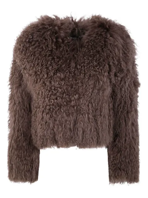 DRHOPE faux-fur cropped jacket Brown NA259015ALL
