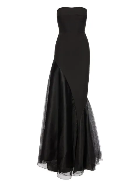 V:PM ATELIER Linda strapless-fishtail maxi dress Black LDAVPM