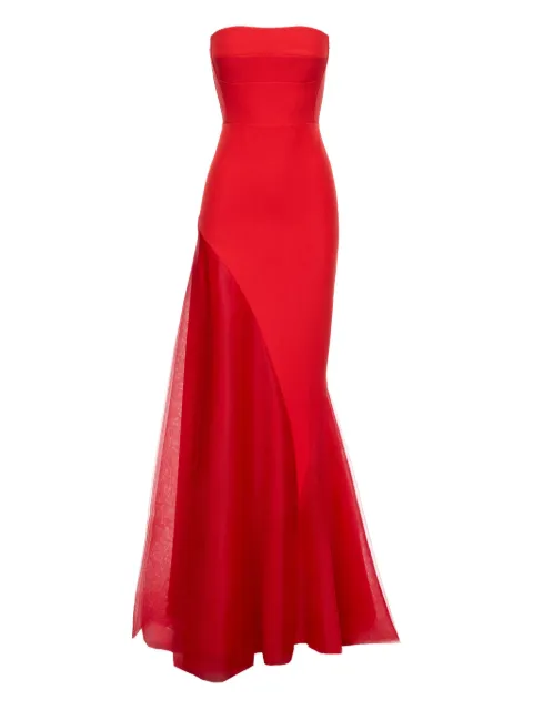 V:PM ATELIER strapless fishtail dress Red LDAVPM