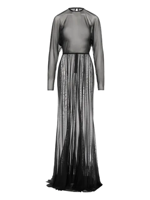 V:PM ATELIER Kosa long-sleeve sheer maxi dress Black KSAVPM