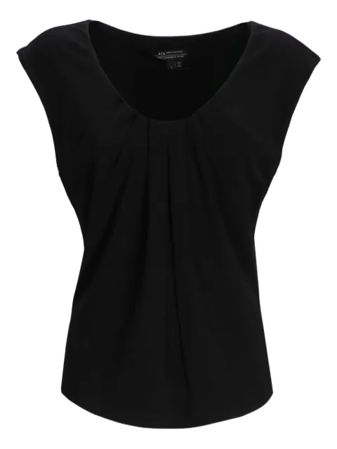 Armani Exchange pleated cap-sleeve top Black XW000785AF16118