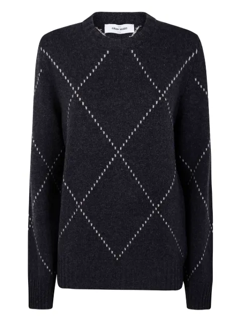 Gran Sasso diamond-pattern wool sweater Black 1315619653