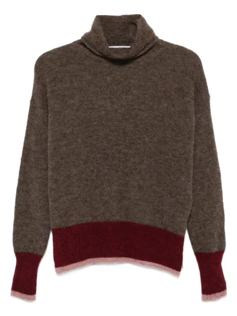 Why Ci roll-neck panelled sweater Brown 0561