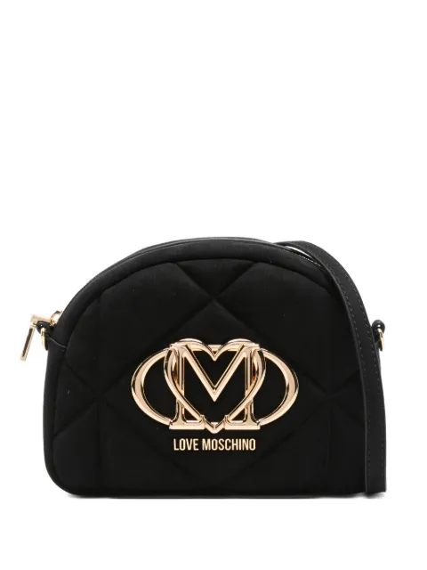 Love Moschino quilted logo-plaque cross body bag Black JC4315PP0NKE0