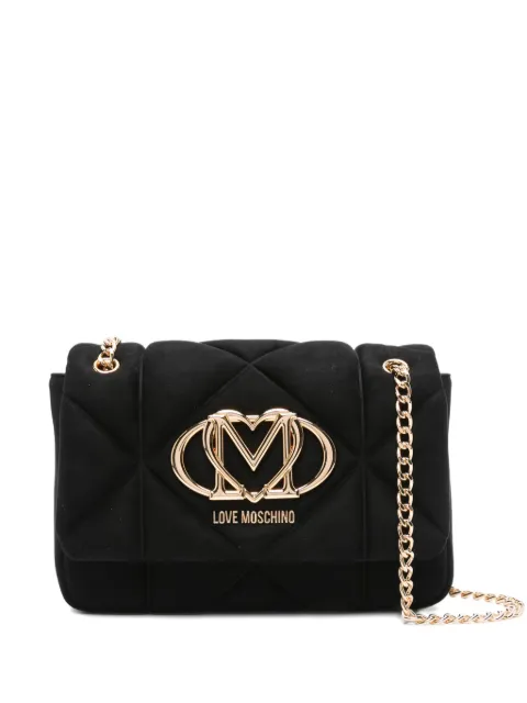 Love Moschino quilted logo-plaque cross body bag Black JC4314PP0NKE0