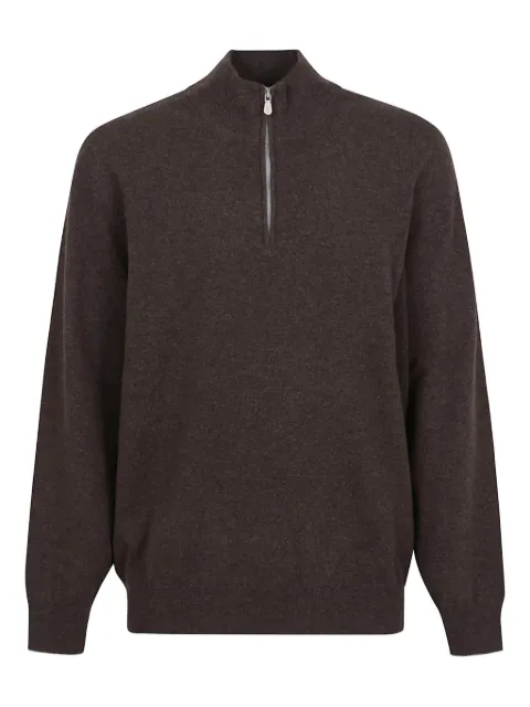 Brunello Cucinelli half-zip cashmere sweater Brown M2200124CU766